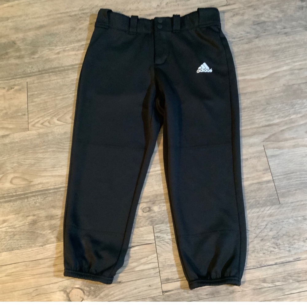 Adidas Boys Black Aeroready Baseball Pants Knicker Style Size Small S 8-10